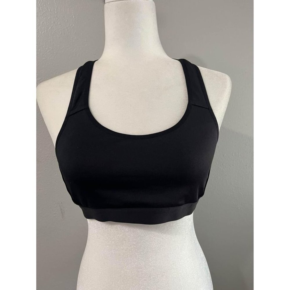 Reebok black sport bra mesh back size large
